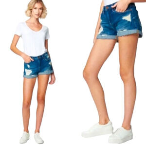 BLANK NYC The Fulton Distressed Roll Up Denim Jean Short NWT 27”